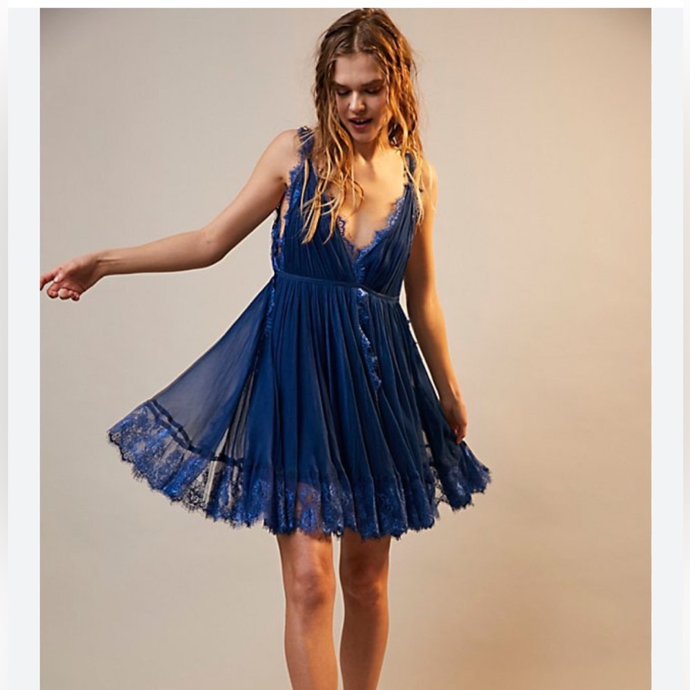 Free People Royal Blue Lace Dress